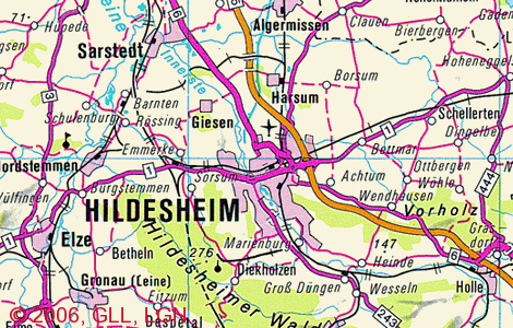 Karte Hildesheim-Schellerten © Niedersachsen-Navigator