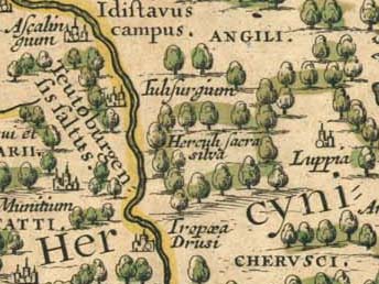 Der Campus Idistavisus auf einer Karte des Ortelius